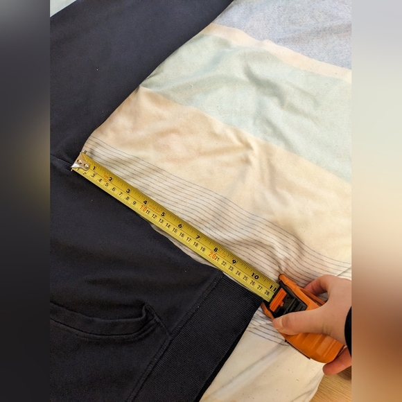 Navy Blue Tommy Jeans Zip Up Sweater with Hood and Red Stripe - Picture 6 of 9